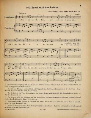 Volkslieder-Album : 209 beliebte u. auserlesene Volkslieder für e. Singst. mit Begl. d. Pianoforte, Heft 12