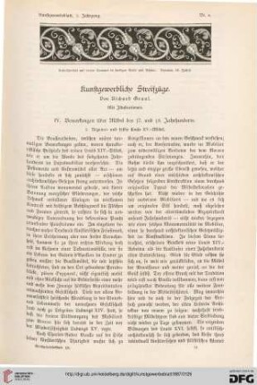 Kunstgewerbliche Streifzüge, [4,3]:  Bemerkungen über Möbel des 17. und 18. Jahrhunderts