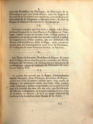 Lettres Patentes Du Roi, Contenant confirmation & Reglement pour le Collége de Clermont-Ferrand : Données à Versailles le 25 Janvier 1764.