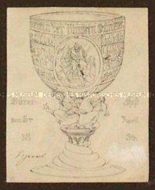 Tischkarte zum Dürer-Fest 1834 (Festpokal)