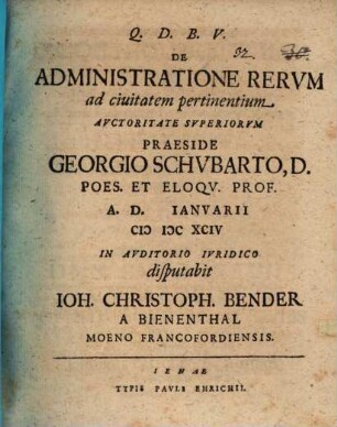 De Administratione Rerum ad civitatem pertinentium