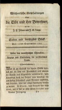 Sieben und dreißigstes Stück