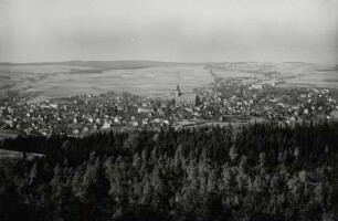 Schneeberg, Ansicht der Stadt mit Stadtkirche von Südsüdost