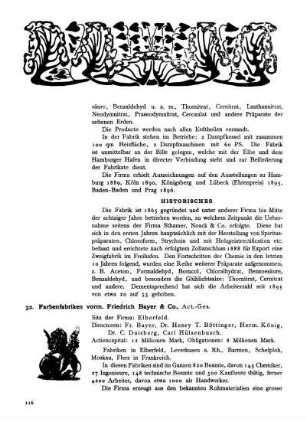 32. Farbenfabriken vorm Friedrich Bayer & Co., Act-Ges.