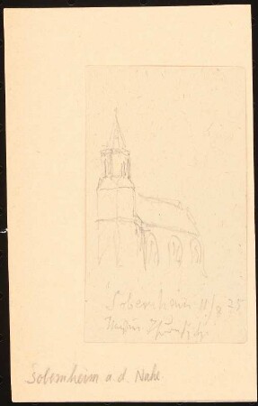 Johanniskapelle, Sobernheim: Perspektivischer Seitenansicht von Turmseite
