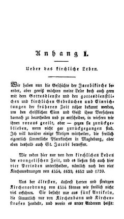 Anhang I. Ueber das kirchliche Leben.