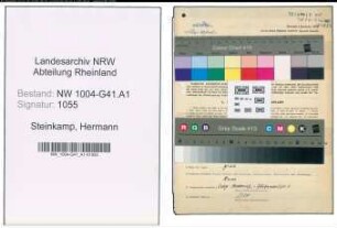 Entnazifizierung Hermann Steinkamp , geb. 02.10.1913 (Polizeibeamter)