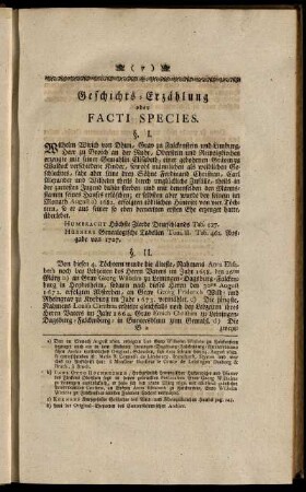 Geschichts-Erzählung oder Facti Species