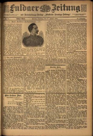 Erste Ausgabe vom Samstag, den 27. Januar 1900.