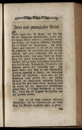 Zwei und zwanzigster Brief.