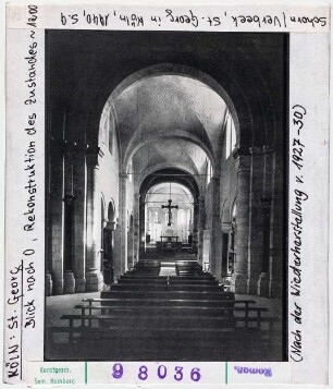 Köln: St. Georg, Blick nach Osten, Rekonstruktion des Zustandes u, 1200