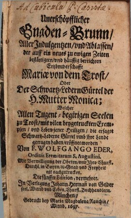 Gnadenbrunn ... der Bruderschaft Mariä vom Trost