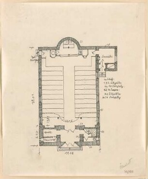 Fischer, Theodor; Gauting / Starnberg (Bayern); Ev. Christuskirche - Grundriss