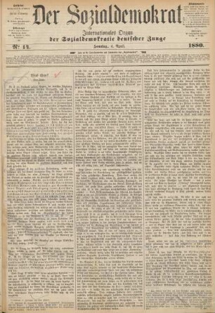 No 14. Sonntag, 4. April. 1880.