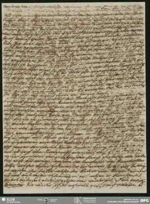 Eigenh. Brief von Sophie Bernhardi an August Wilhelm von Schlegel, Rom, 13.09.1806