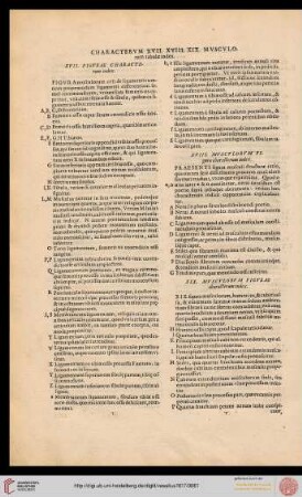 XIX. musculorum figurae characterum index