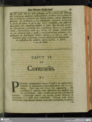 Caput VI. De Contrariis