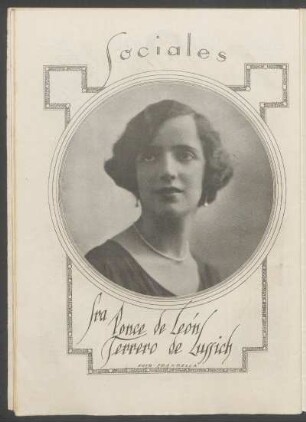 Sociales - [Fotografía] : [Retrato de] Sra. Ponce de León Terrero de Lussich. - Foto Frangella