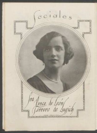 Sociales - [Fotografía] : [Retrato de] Sra. Ponce de León Terrero de Lussich. - Foto Frangella