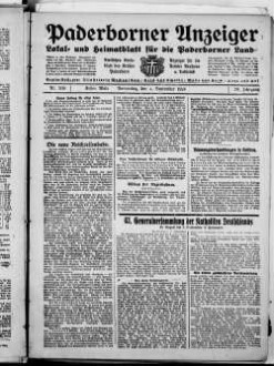 Paderborner Anzeiger : Lokal- und Heimatzeitung für das gesamte Paderborner Land : Tageszeitung für Jedermann : Publikationsorgan vieler Behörden