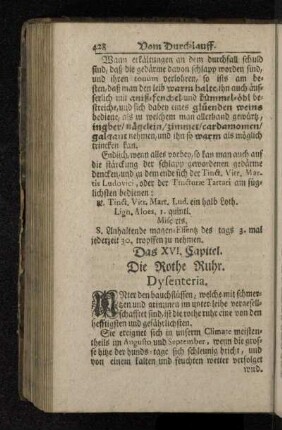 Das XVI. Capitel. Die Rothe Ruhr. Dysenteria.