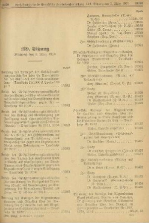 129. Sitzung. Mittwoch den 3. März 1920