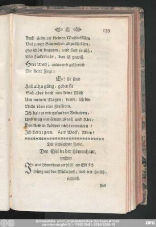 Die sechzehnte Fabel. Der Esel in der Löwenhaut.