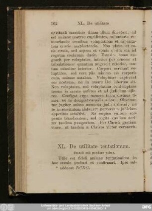 XL. De utilitate tentationum.