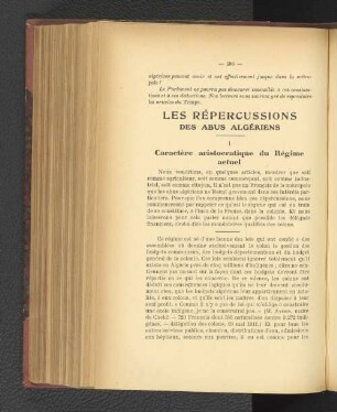 Les Répercussions des Abus Algériens.