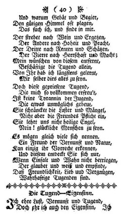 Die Tugend- Eigensinn