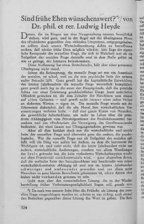 Sind frühe Ehen wünschenswert?