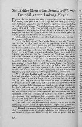 Sind frühe Ehen wünschenswert?