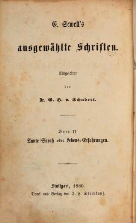 E. Sewell's ausgewählte Schriften, 2