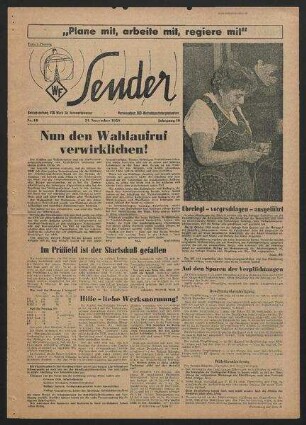 Betriebszeitung 'WF-Sender', Nr.43/1958 (21. November 1958)