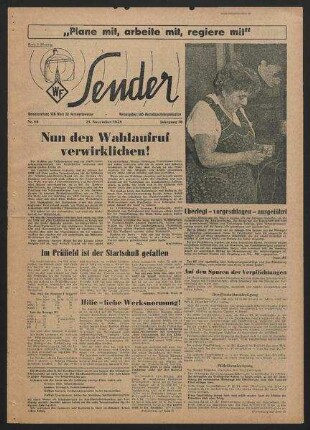 Betriebszeitung 'WF-Sender', Nr.43/1958 (21. November 1958)