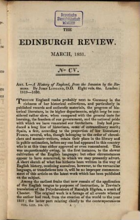 The Edinburgh review, or critical journal, 53. 1831