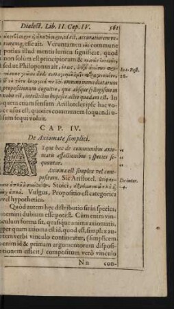 Cap. IV. De Axiomate simplici.