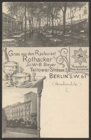 Ansichtskarte "Restaurant Rothacker", Teltower Straße 3 [2/2]
