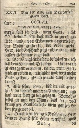 XXVI. Von der LIebe und Dankbarkeit gegen Gott.