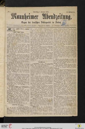 No. 1 - No. 26 (1. Januar - 30. Januar)
