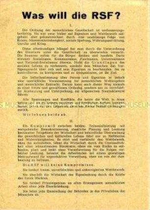 Programmatische Schrift der Radikal-Sozialen Freiheitspartei