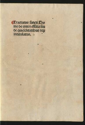 De ente et essentia seu de quidditatibus rerum
