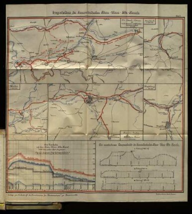 Einzelpläne des binnenländischen Rhein-Weser-Elbe-Kanals.
