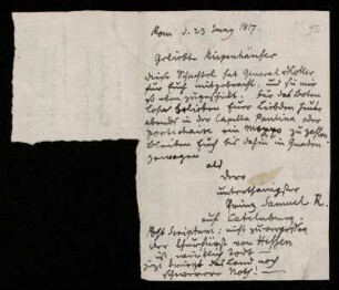 Nr. 95 Brief von Samuel Rösel an Johannes und Franz Riepenhausen. Rom, 23.6.1817