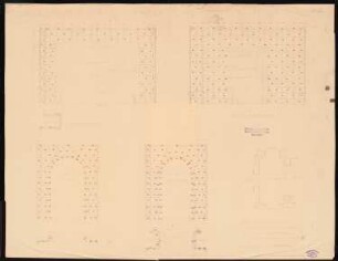 Schloss Posen, Posen Umbau: Versetzplan Halle 5 Wandansichten und Grundrisse 1:20