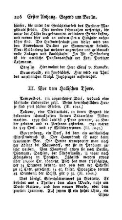 III. Vor dem Hallischen Thore