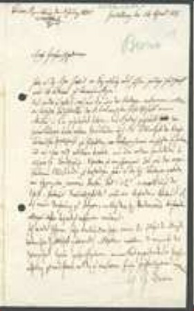 Brief von Heinrich G. Bronn an Ignatz von Voith