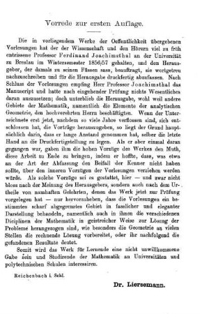 Vorrede zur ersten und zweiten Auflage.