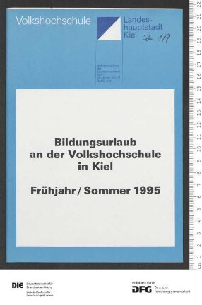 Programm für Bildungsurlaub 2. Semester 1994/1995