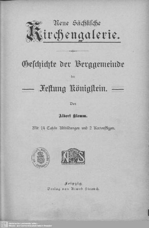 Königstein: Geschichte der Berggemeinde der Festung Königstein : [Supplement zu Band Pirna]